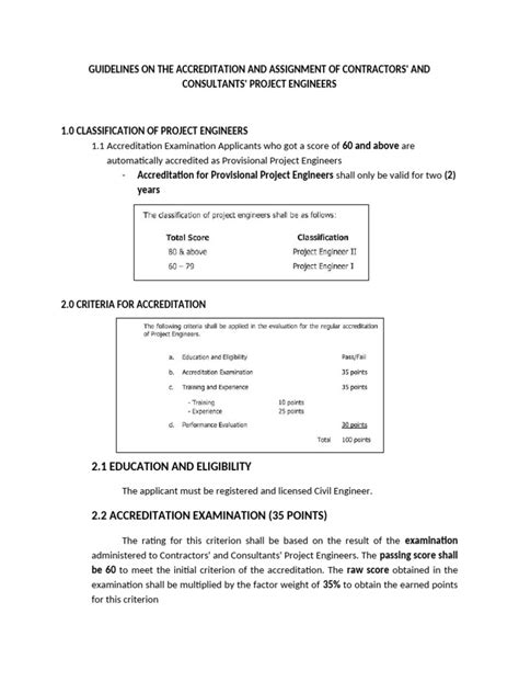Guidelines on the Accreditation of the Contractors' and .